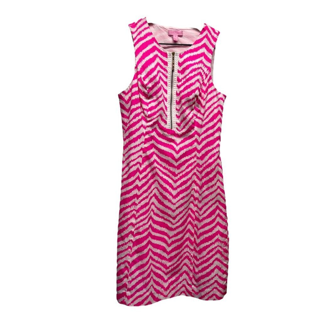 Lilly Pulitzer Penelope Shift Zebron Tropical Pin Sleeveless Shift Dress Size 0